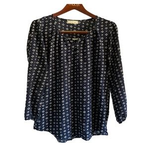 Jon & Anna Flowy Blouse V Neck Lightweight Balloon Sleeves Womens Large